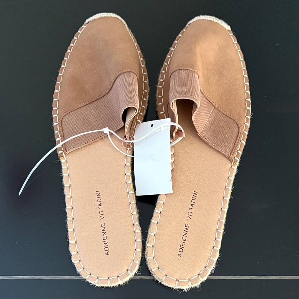 Adrienne Vittadini Brown Espadrille Slides